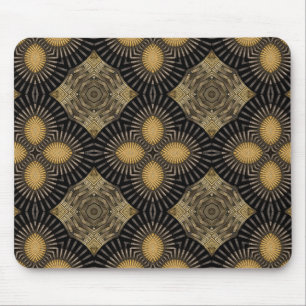 Schwarz-Gold-Geometrie Mousepad