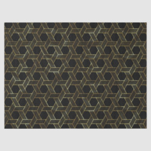 Schwarz-Gold-Geometrie Seidenpapier