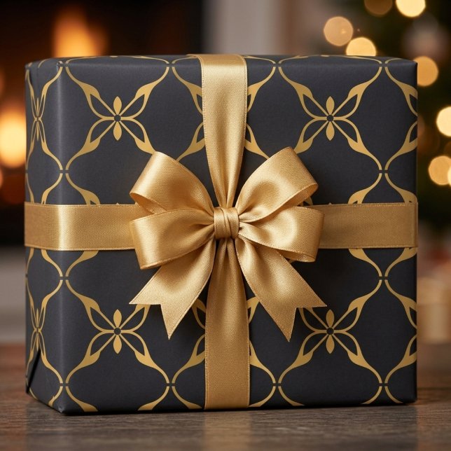 Schwarz-gold geometrisch  geschenkpapier (Von Creator hochgeladen)