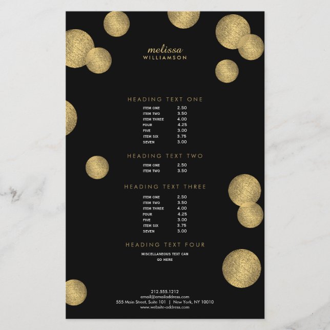 Schwarz-Gold-Glamour und Beauty-II-Flyer Flyer (Vorne)