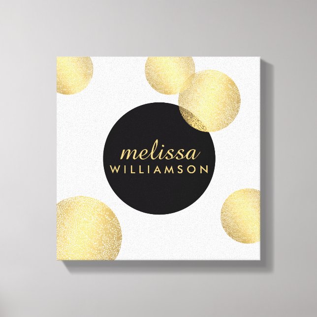 Schwarz-Gold-Glamour und Schönheit Personalisiert Leinwanddruck (Vorderseite)