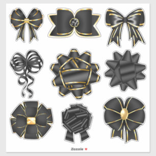 Schwarz-Gold-Glanz-Ribbon-Set Aufkleber