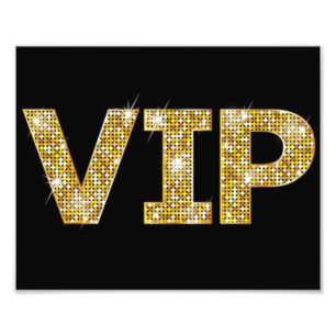 Schwarz & Gold Glitter VIP Fotodruck