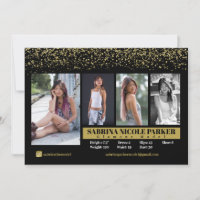 Schwarz-Gold-Glitzer-Foto-Comp-Karte