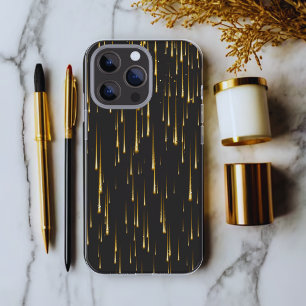 Schwarz-Gold-Glitzer-Tropfen   Einzigartiger Fall  Case-Mate iPhone 14 Hülle
