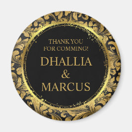 Schwarz-Gold-Goth-Muster Magnet