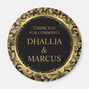 Schwarz-Gold-Goth-Muster Magnet