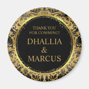 Schwarz-Gold-Goth-Muster Magnet