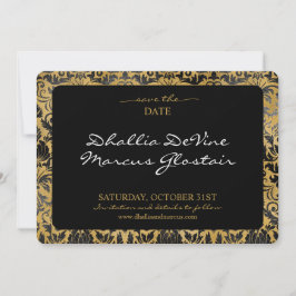 Schwarz-Gold-Goth-Muster Save The Date
