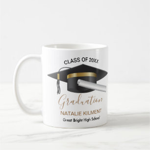 Schwarz-Gold-Graduate-Cap-Abschluss 2022 Kaffeetasse