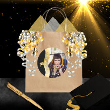 Schwarz | Gold Graduate Wave Grad Cap Foto