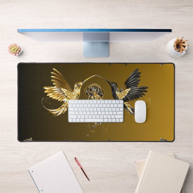 Schwarz-Gold-Grafik, ätherische Einheit Schreibtischunterlage (Büro 1)