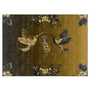 Schwarz-Gold-Grafik, Lux Abstract Design Schneidebrett