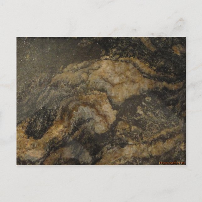 Schwarz-Gold-Granit Postkarte (Vorderseite)