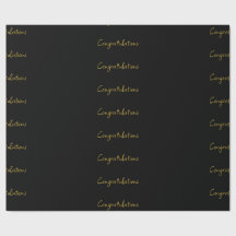 Schwarz & Gold Gratulations-Geschenkpapier