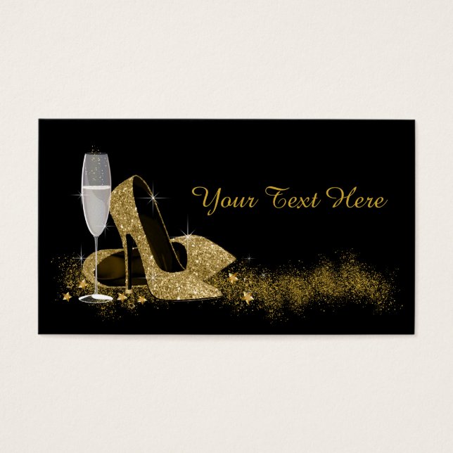 Schwarz-Gold-High-Heel-Shoe (Vorderseite)