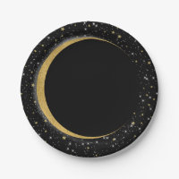 Schwarz & Gold Himmelsmond Sterne Lunarmagie