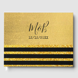 Schwarz-Gold-Hochzeit Gästebuch