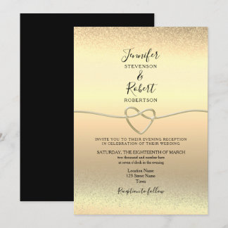 Schwarz-Gold-Hochzeitsempfang Einladung