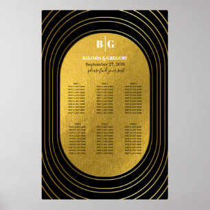 Schwarz-Gold-Hochzeitstabelle Poster