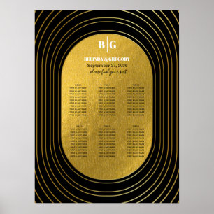 Schwarz-Gold-Hochzeitstabelle Poster