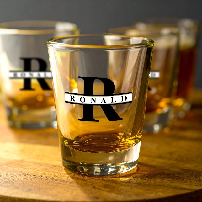 Schwarz/Gold-ID613 für dickes, feines Monogramm Schnapsglas (Von Creator hochgeladen)