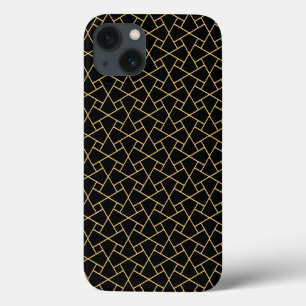 Schwarz, Gold-Islamisches Muster: Fall iPad Case-M iPhone 13 Hülle