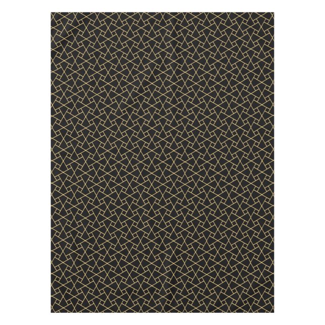 Schwarz-Gold-Islamisches Muster Tischdecke (Vorderseite)