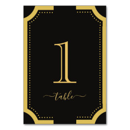 Schwarz & Gold Klassische Kupferhochzeit Tischnummer