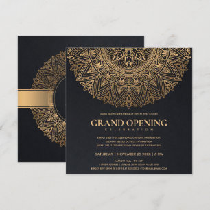 SCHWARZ GOLD KLASSISCHES VERZIERTE MANDALA GRAND O EINLADUNG