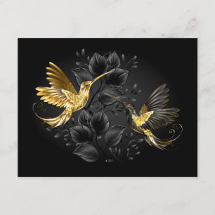 Schwarz-Gold-Kolibri Begleitkarte