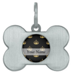 Schwarz-Gold-Kronenmuster Tiermarke
