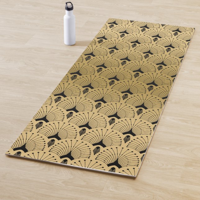 Schwarz-Gold-Kunst-Deko-Muster Yogamatte (Beispiel)