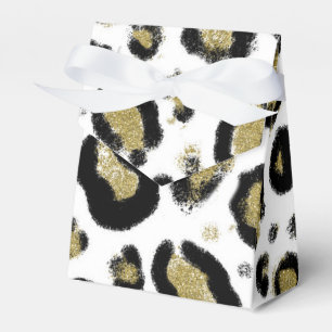 Schwarz & Gold Leopard Gepard Druck Geburtstagsfei Geschenkschachtel