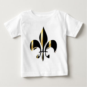 Schwarz-Gold-Lilie Baby T-shirt