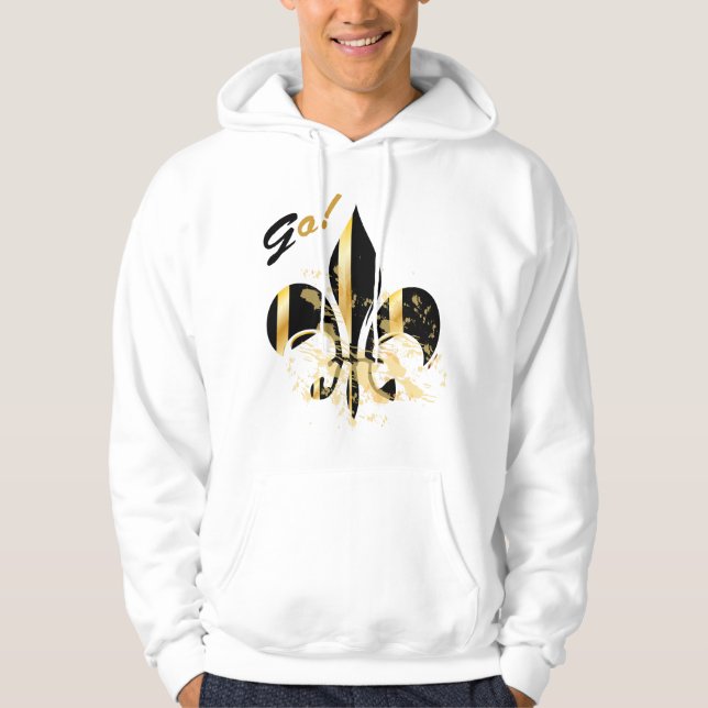 Schwarz-Gold-Lilie Hoodie (Vorderseite)