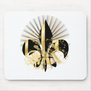 Schwarz-Gold-Lilie Mousepad