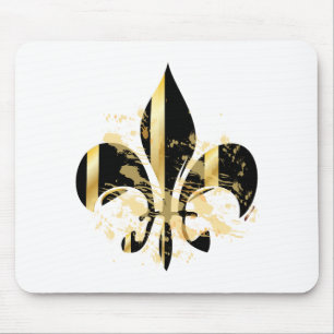 Schwarz-Gold-Lilie Mousepad