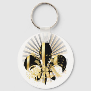 Schwarz-Gold-Lilie Schlüsselanhänger