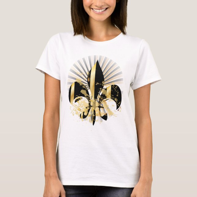 Schwarz-Gold-Lilie T-Shirt (Vorderseite)