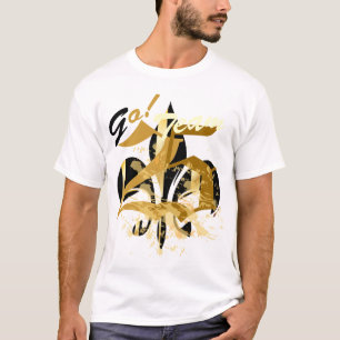 Schwarz-Gold-Lilie T-Shirt