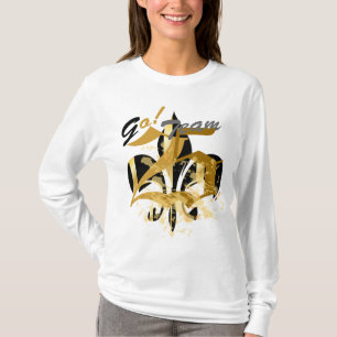 Schwarz-Gold-Lilie T-Shirt