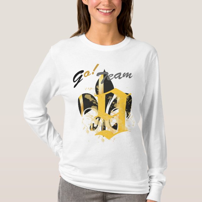 Schwarz-Gold-Lilie T-Shirt (Vorderseite)