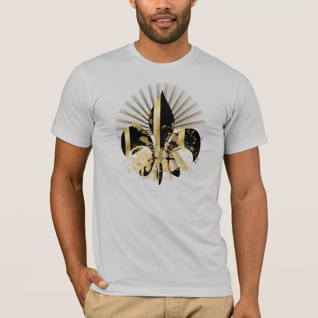 Schwarz-Gold-Lilie T-Shirt (Vorderseite)