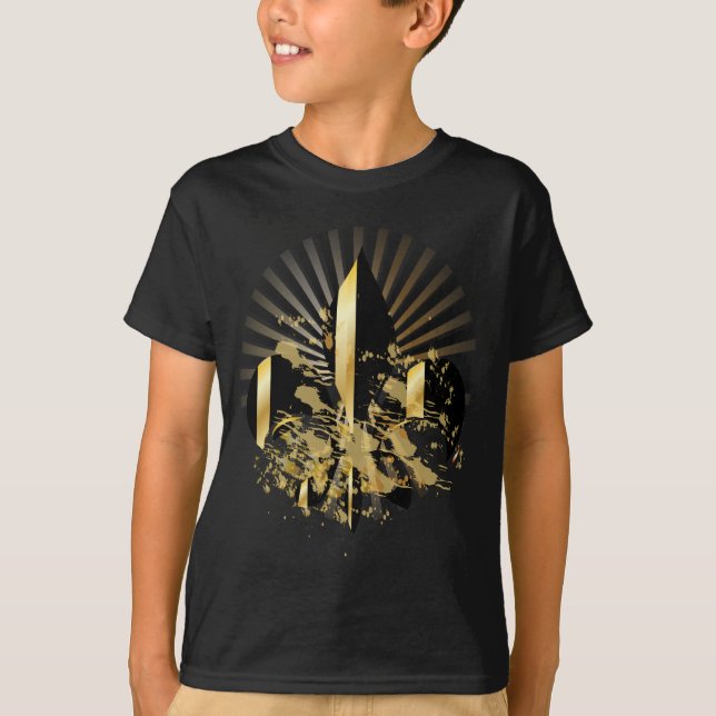 Schwarz-Gold-Lilie T-Shirt (Vorderseite)