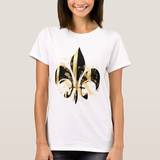 Schwarz-Gold-Lilie T-Shirt (Vorderseite)