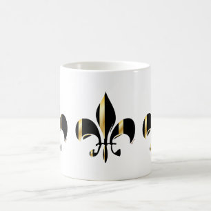 Schwarz-Gold-Lilie Tasse