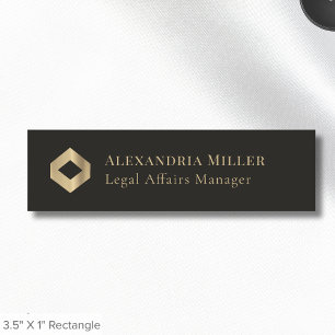 Schwarz-Gold-Logo Namensschild