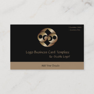 Schwarz-Gold-Logo von Planet Moon Visitenkarte