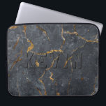 Schwarz-Gold-Luxus-Marmorstruktur Laptopschutzhülle<br><div class="desc">Imitate aus schwarzem und goldfarbenem Marmor.</div>
